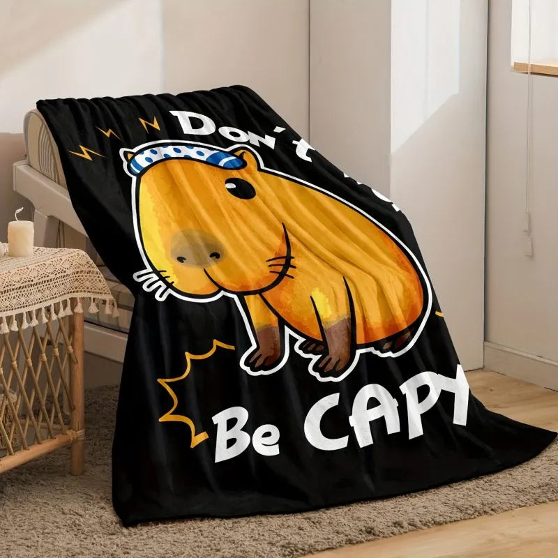 Cute Capybara Printed Soft Flannel Blanket