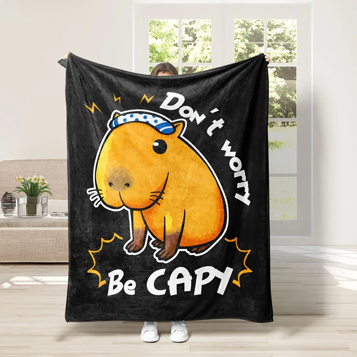 Cute Capybara Printed Soft Flannel Blanket