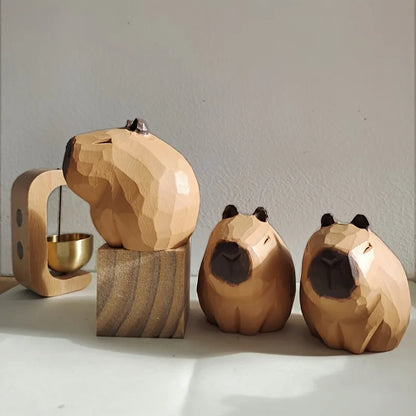 Handmade Wooden Statue of Capybara