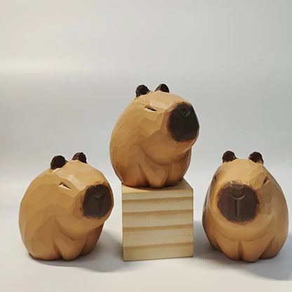 Handmade Wooden Statue of Capybara