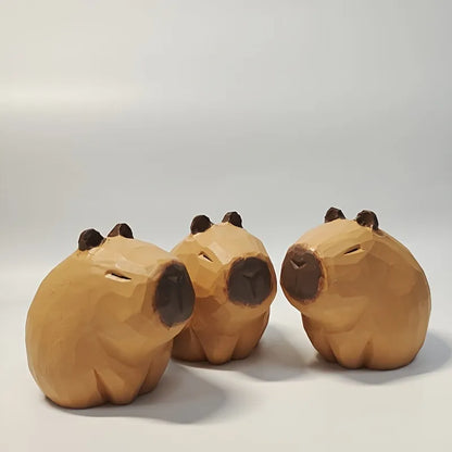 Handmade Wooden Statue of Capybara