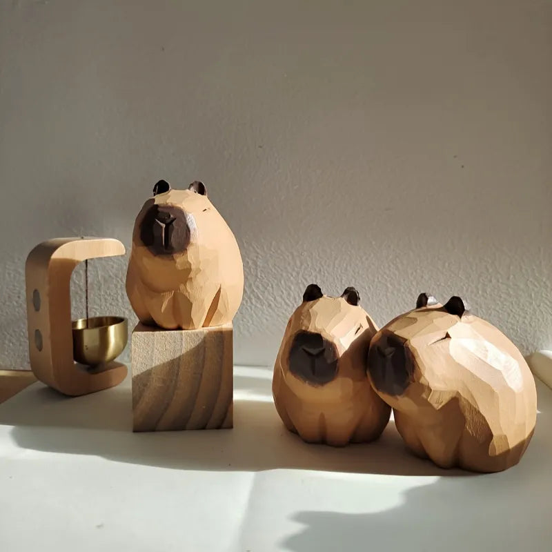 Handmade Wooden Statue of Capybara