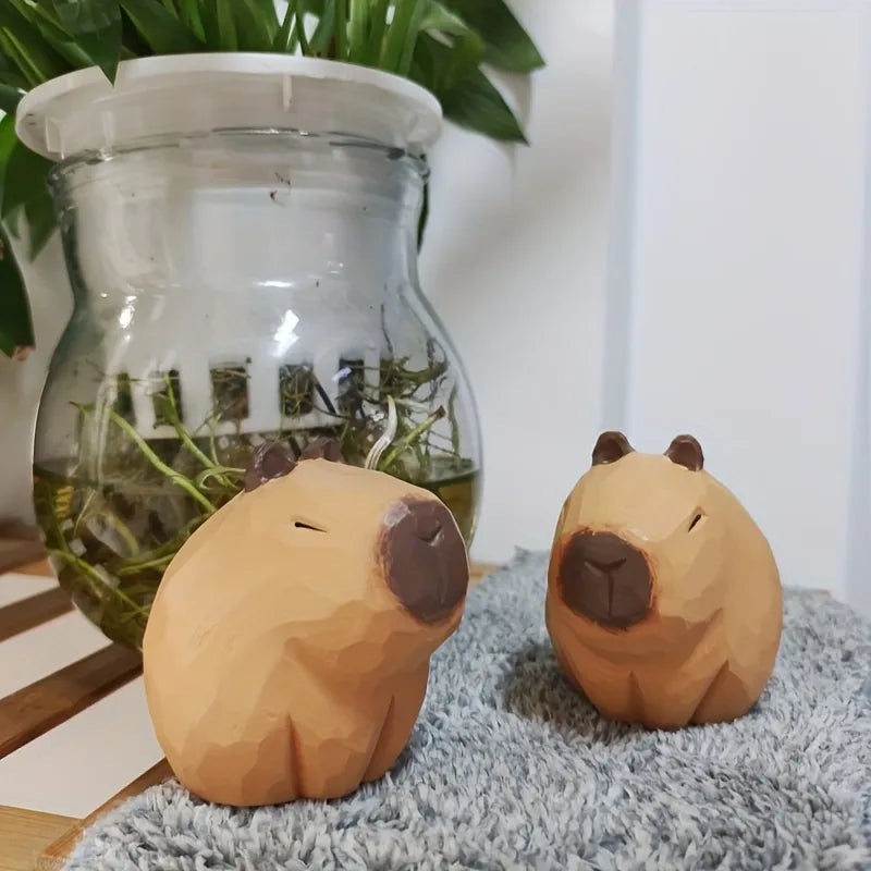 Handmade Wooden Statue of Capybara