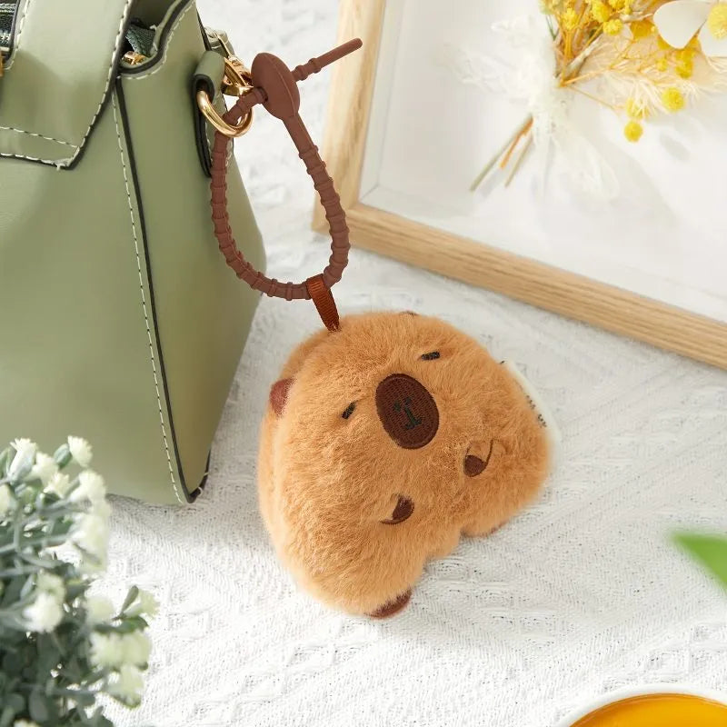 Cute Cartoon Capybara Plush Keychain