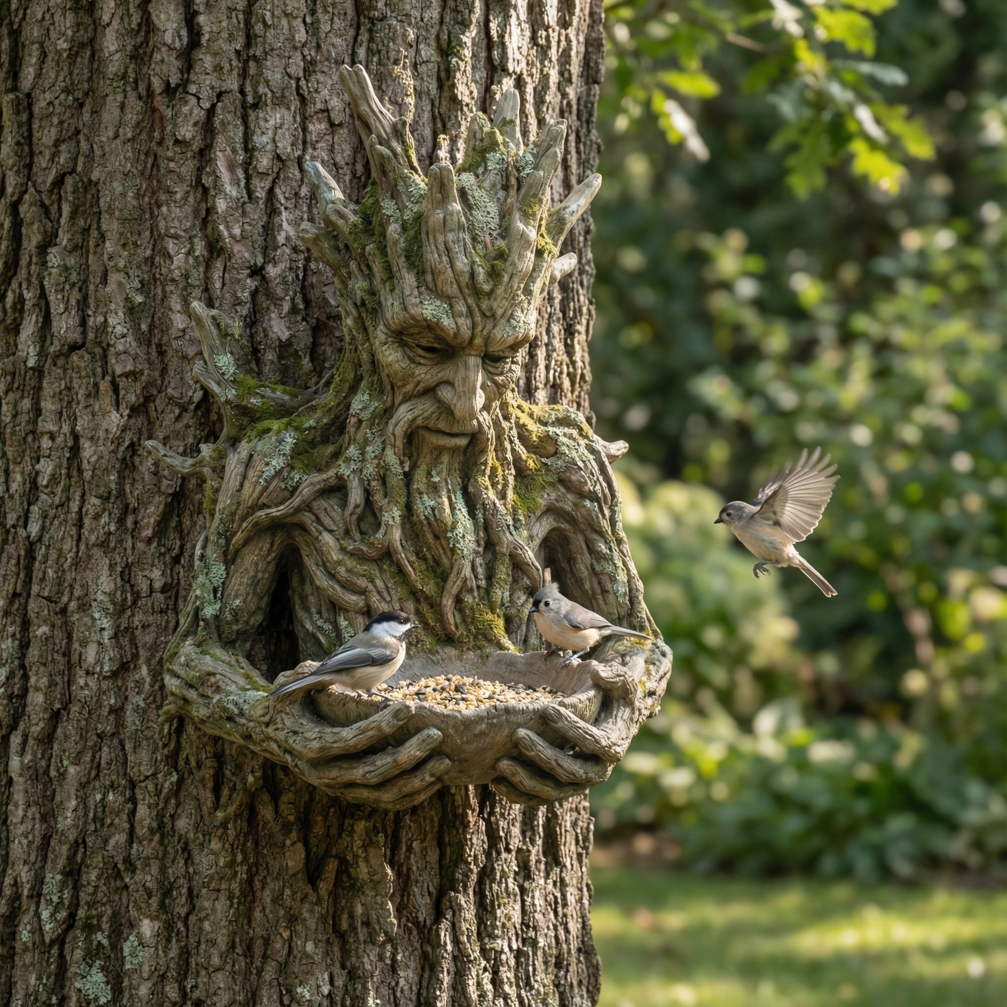 The Quiet Offering A Tree-Integrated Bird Feeding Sculpture  8 inch