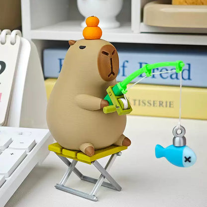 3D Printed Capybara Fishing Figurine