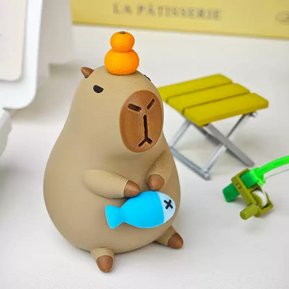 3D Printed Capybara Fishing Figurine