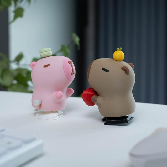 3D Printed In-Love Capybara Couple Figurines