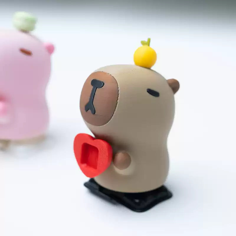 3D Printed In-Love Capybara Couple Figurines