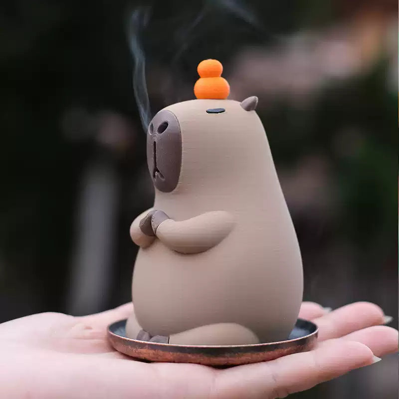 3D Printed Meditating Capybara Incense Burner Toy