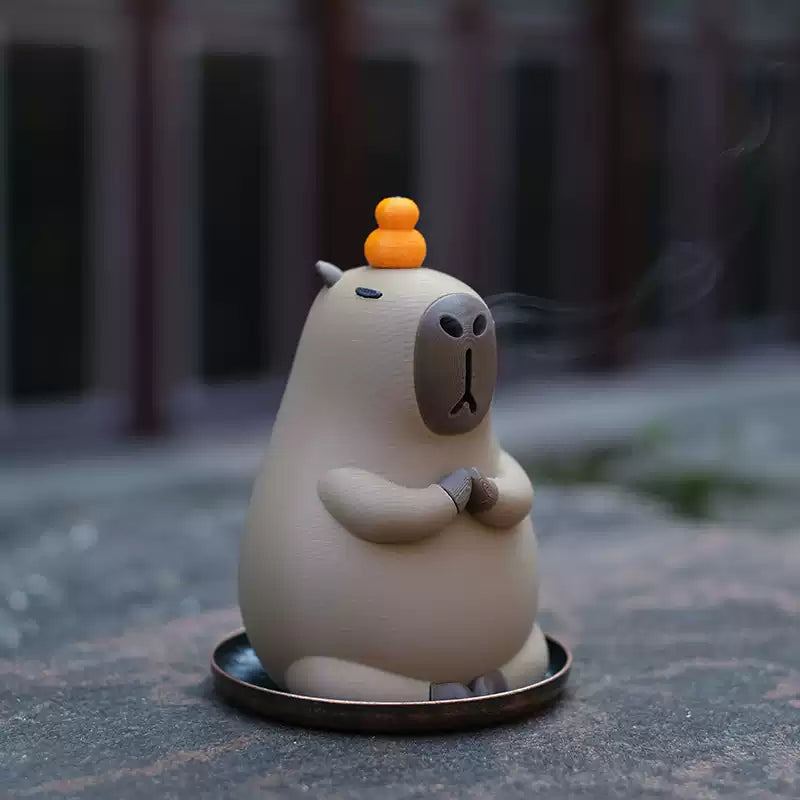 3D Printed Meditating Capybara Incense Burner Toy