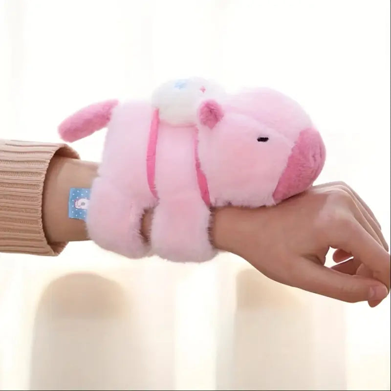 Capybara and Turtle Plush Wristband Set