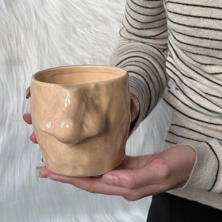 Artistic Hand Grip Base Unique Coffee Mug