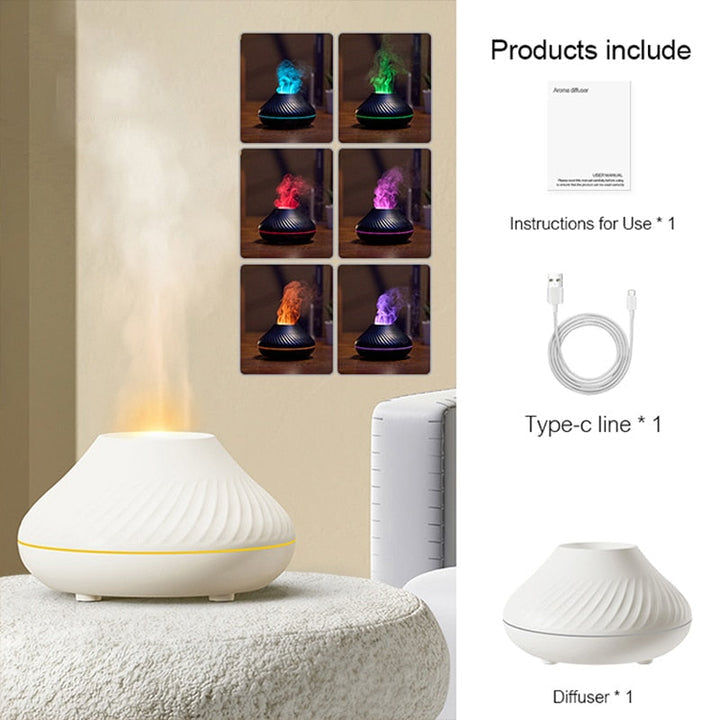 Lámpara humidificadora USB con forma de volcán luminoso 