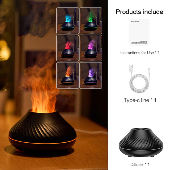 Lámpara humidificadora USB con forma de volcán luminoso 