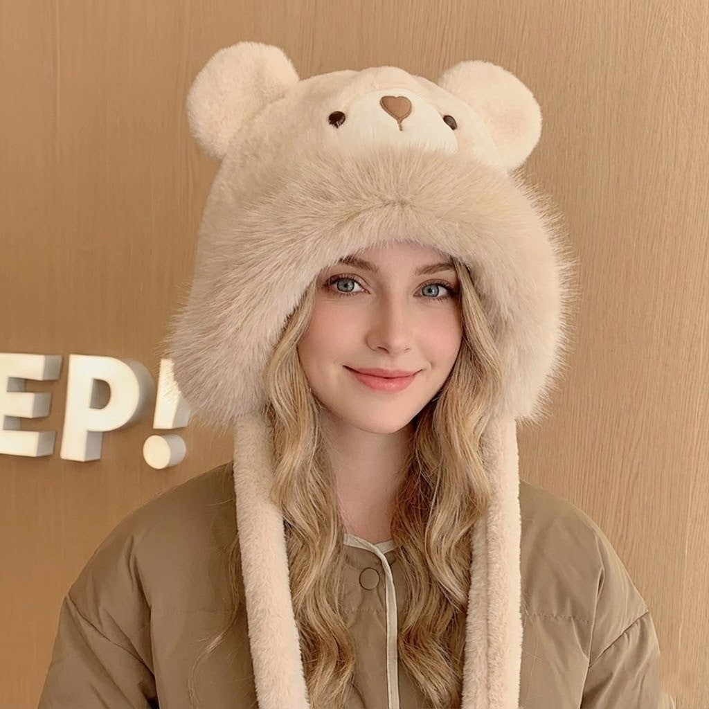 Fluffy Bear Winter Hat