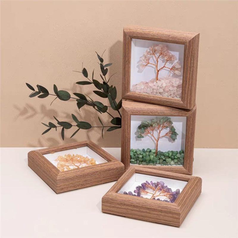 Amethyst Picture Frame Fortune Crystal Tree for Home Decoration