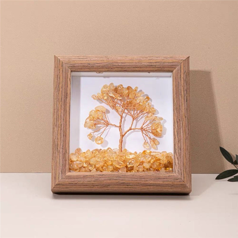 Amethyst Picture Frame Fortune Crystal Tree for Home Decoration