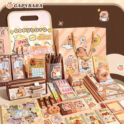 An adorable Capybara-themed stationery gift set