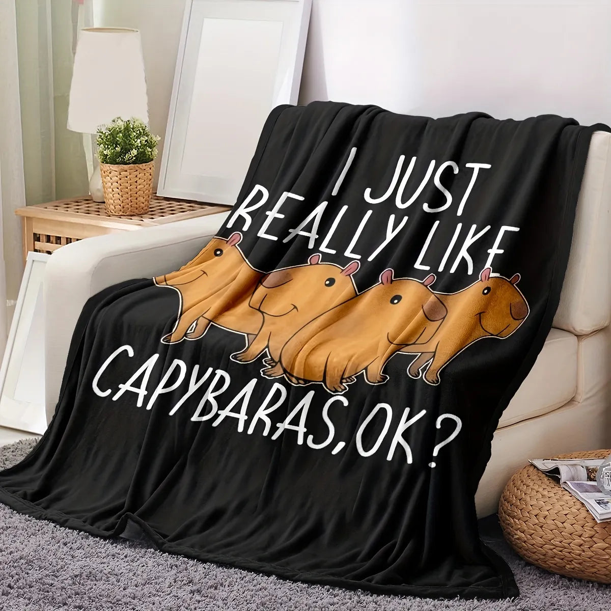 Capybara Printed Flannel Blanket