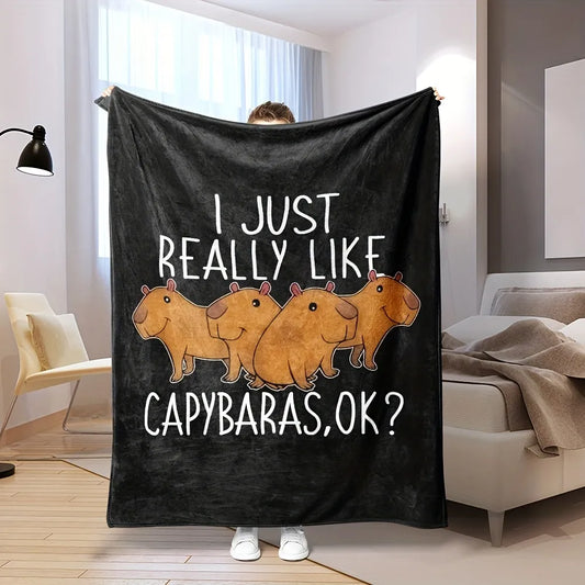 Capybara Printed Flannel Blanket