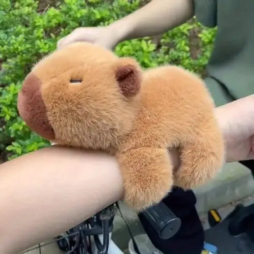 Capybara and Turtle Plush Wristband Set