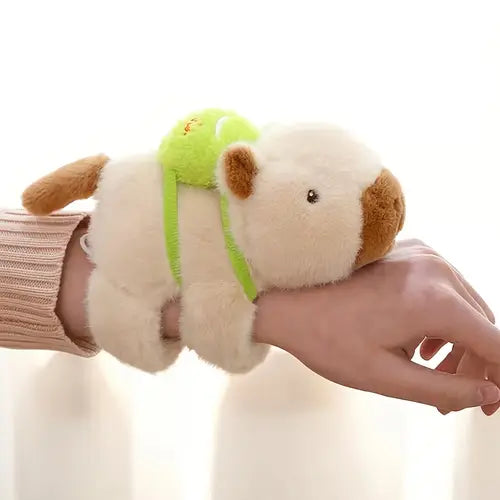 Capybara and Turtle Plush Wristband Set