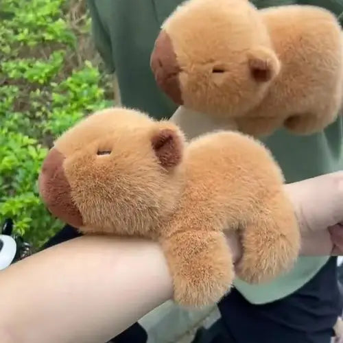 Capybara and Turtle Plush Wristband Set