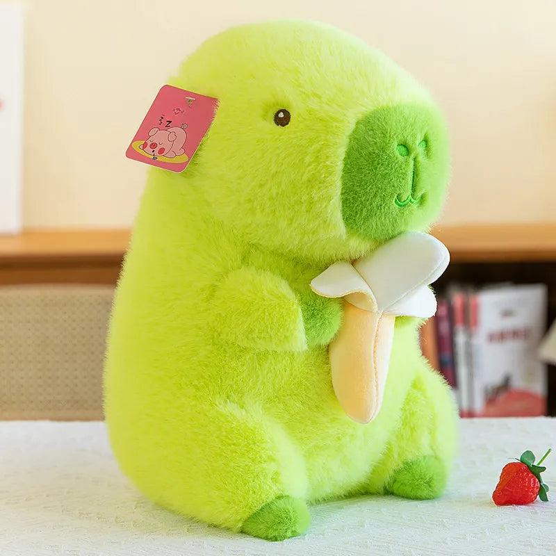 Charming Capybara And Fruit Plush Pillow