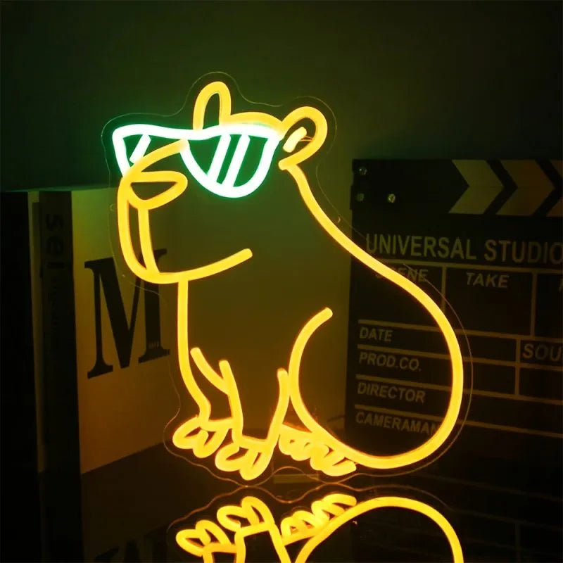 Cool Capybara Neon Sign