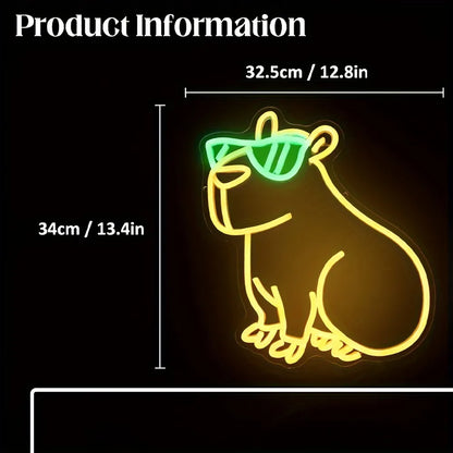 Cool Capybara Neon Sign