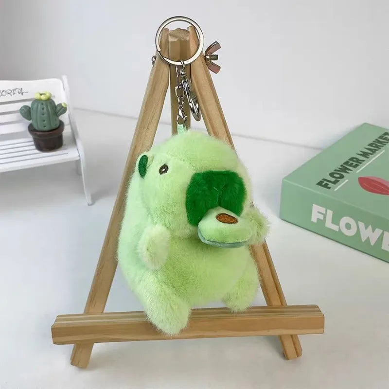 Cute Avocado Capybara Plush Keychain