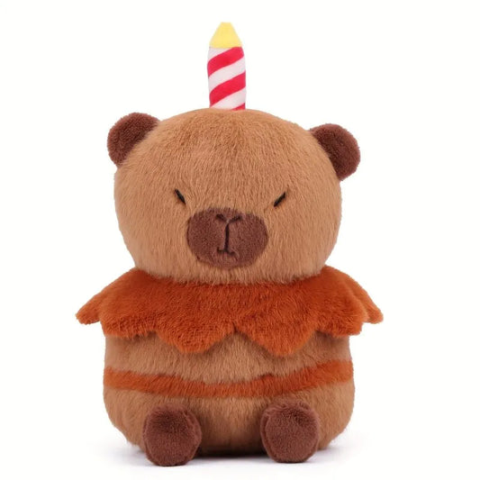 Cute Capybara Birthday Cake Plush Toy