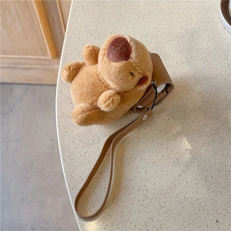 Cute Capybara  Faux Leather Case For Airpods 1/2