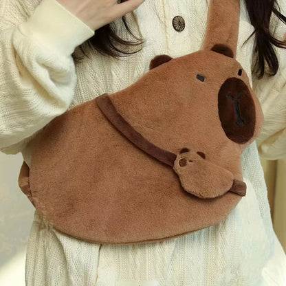 Cute Cartoon Capybara Plush Chest Bag