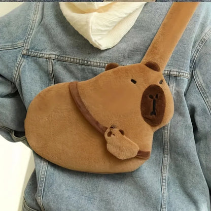 Cute Cartoon Capybara Plush Chest Bag