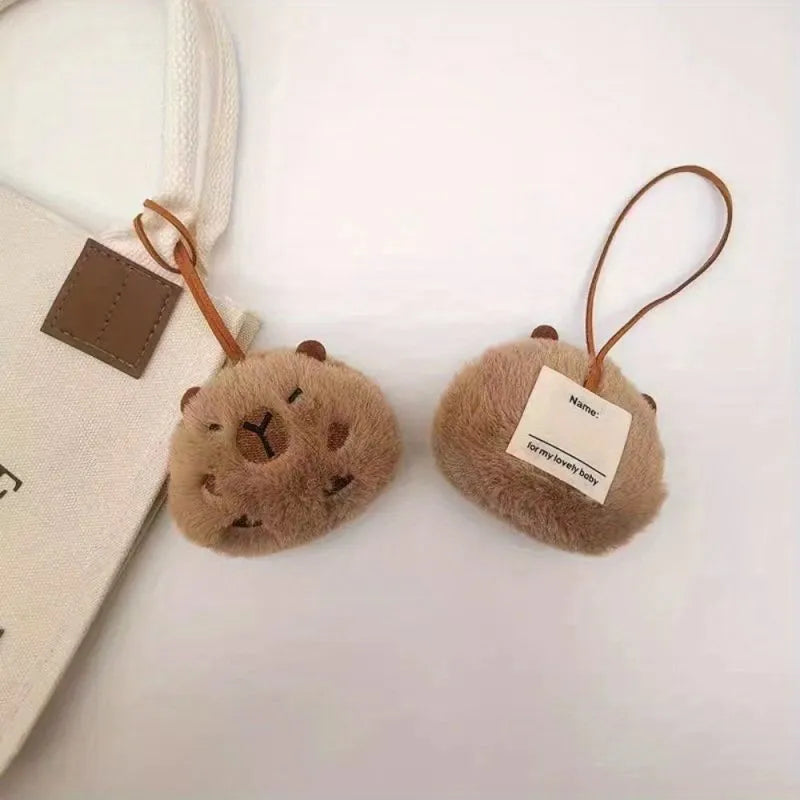 Cute Cartoon Capybara Plush Keychain