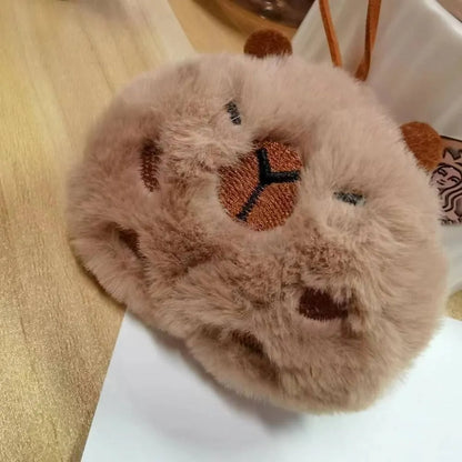 Cute Cartoon Capybara Plush Keychain