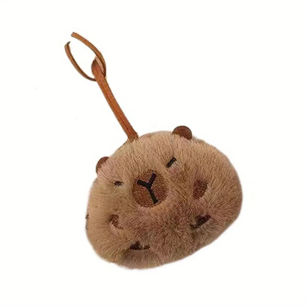 Cute Cartoon Capybara Plush Keychain