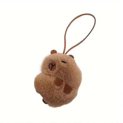 Cute Cartoon Capybara Plush Keychain