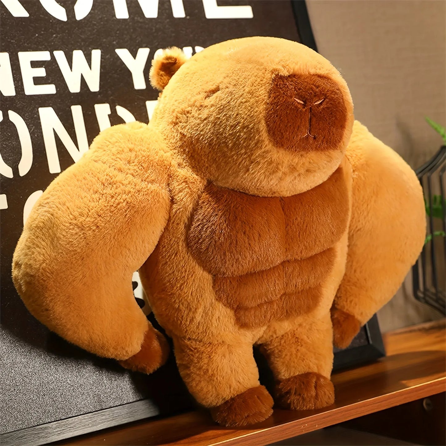 Cute Muscle Capybara Plush Pillow