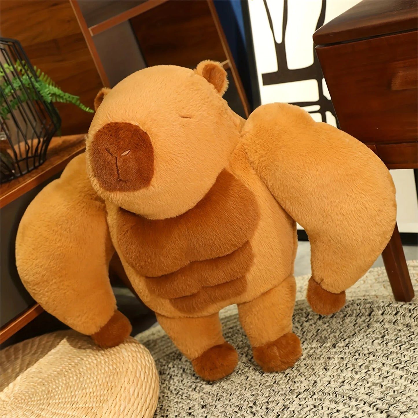 Cute Muscle Capybara Plush Pillow