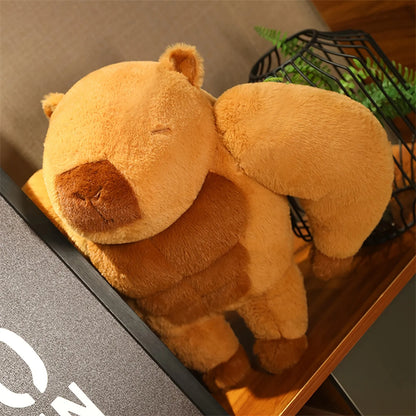 Cute Muscle Capybara Plush Pillow