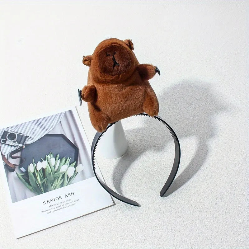 Cute Plush Headband With Capybara Pattern