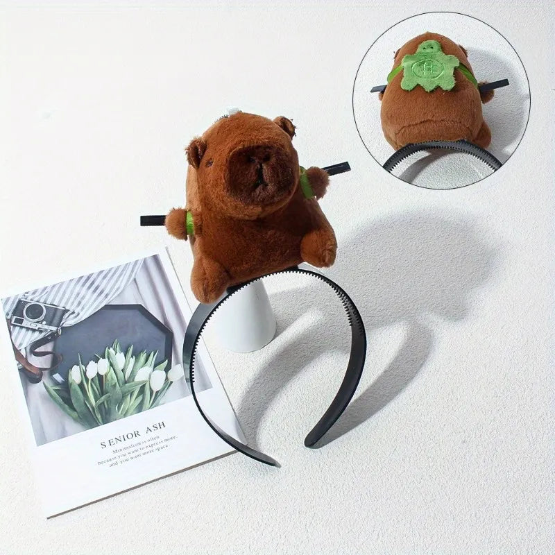 Cute Plush Headband With Capybara Pattern