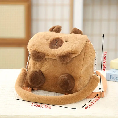 Cute Capybara Plush Crossbody Bag