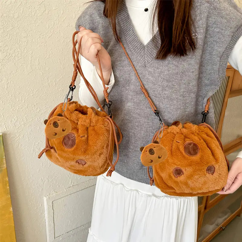 Cute Plush Capybara Crossbody Bags