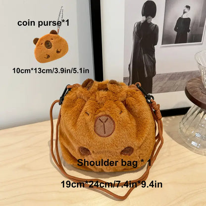 Cute Plush Capybara Crossbody Bags