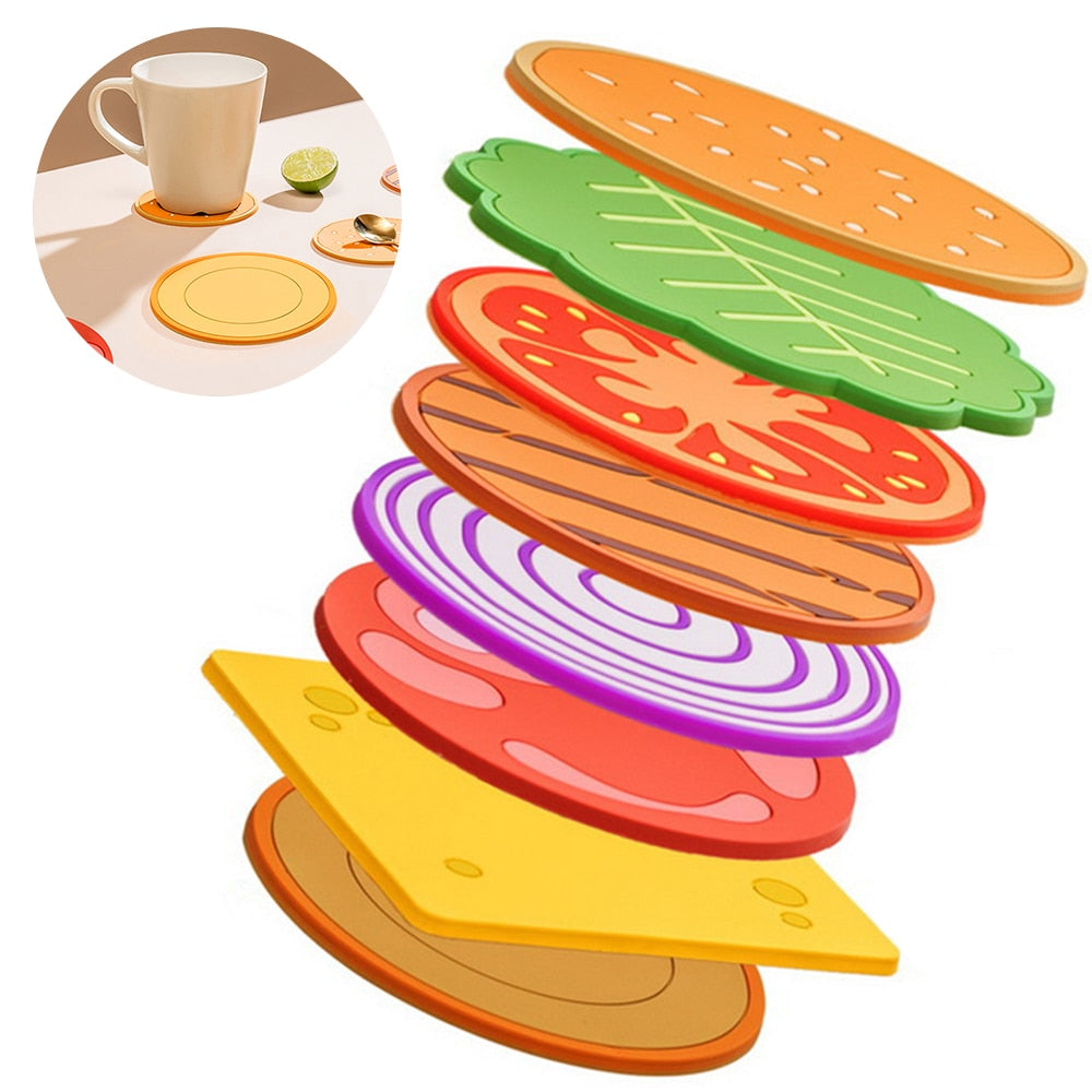 Juego de decoración de posavasos de hamburguesa