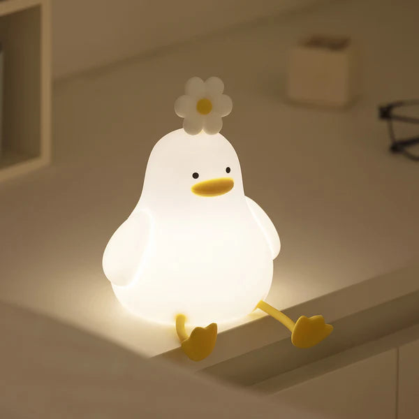 Kawaii Flower Duck LED Squishy Night Light